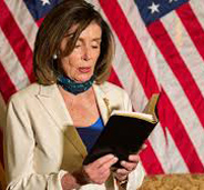 Pelosi holding Bible